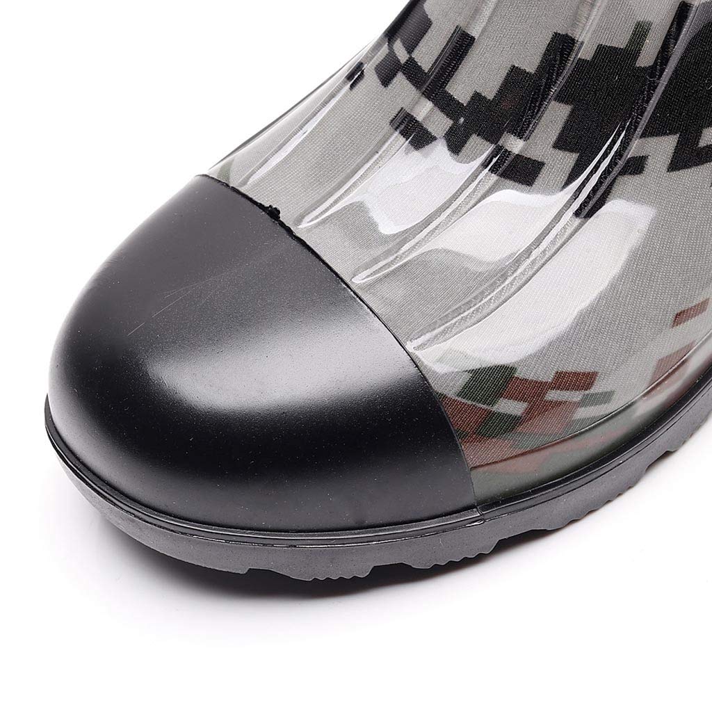 Botas de goma para hombre, diseño de camuflaje, botas de lluvia, botines de goma, impermeables, botines de tobillo, botas cortas, botas de goma, botas de lluvia, antideslizantes, botas de jardín