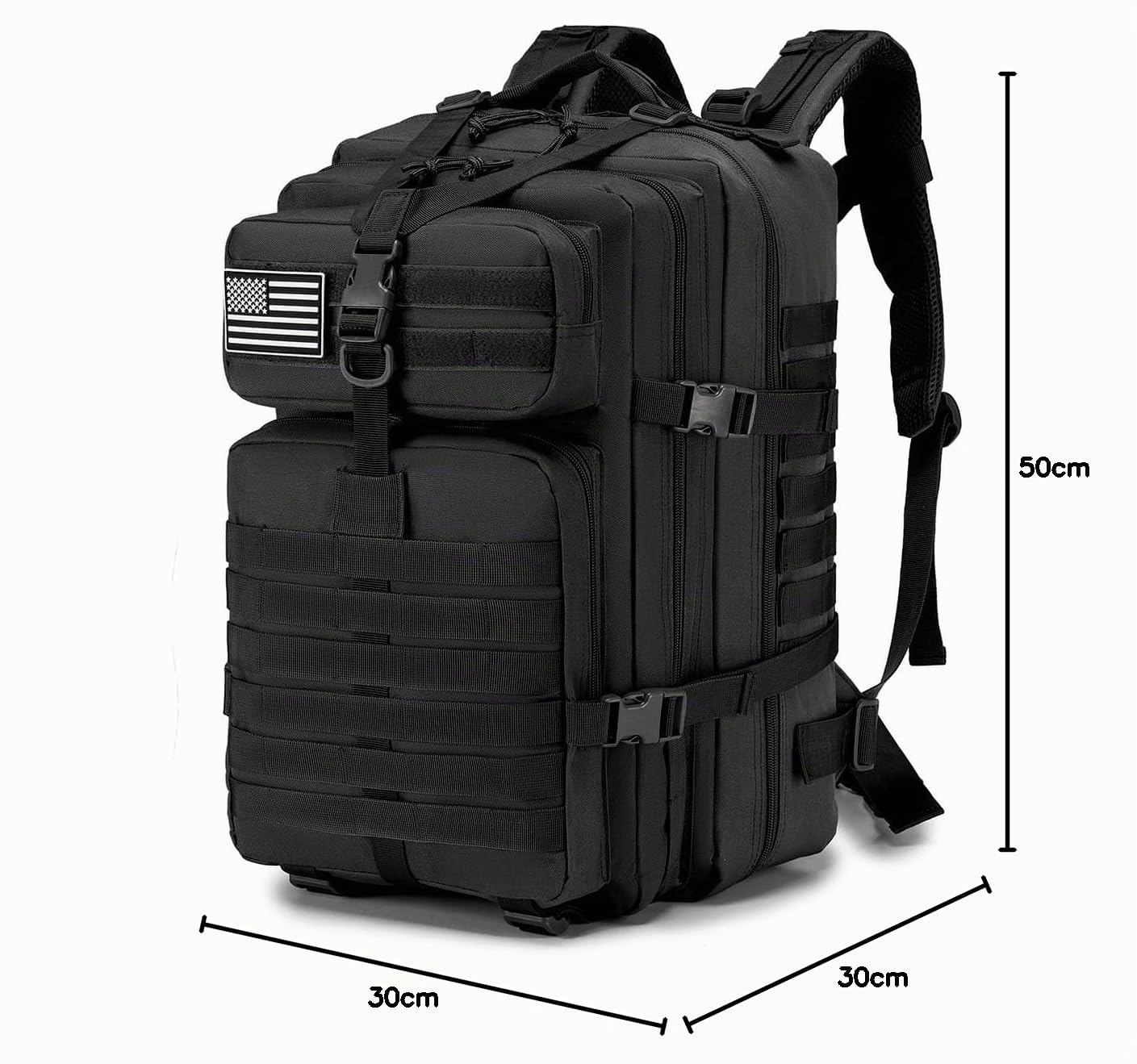 KSIBNW Militär Rucksack 50L Taktische Rucksack,Große Kapazität Survival Rucksack Wasserdicht Klettern Wandern Taktischer Trekkingrucksack Reiserucksack, 3 Tage Outdoor Wanderrucksack Für Reisen