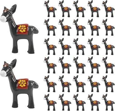 Miniature Donkey 30PCS Mini Donkey Figures Fairy Garden Donkey Resin Donkey Figurine Moss Landscape Decoration DIY Craft Home Decor