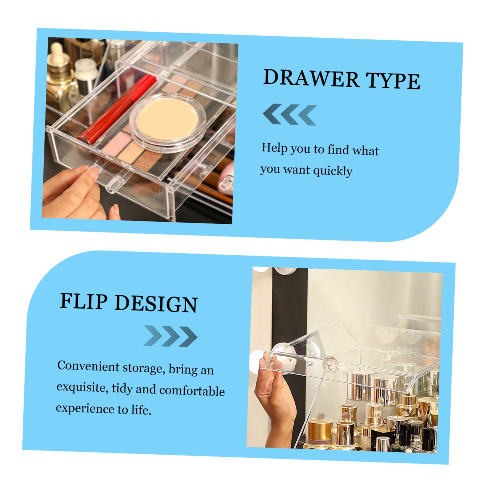 Caja de Almacenamiento de Cosméticos de Acrílico Transparente Caja para Guardar Pintalabios y Maquillaje Organizar Productos Escritorio o Baño