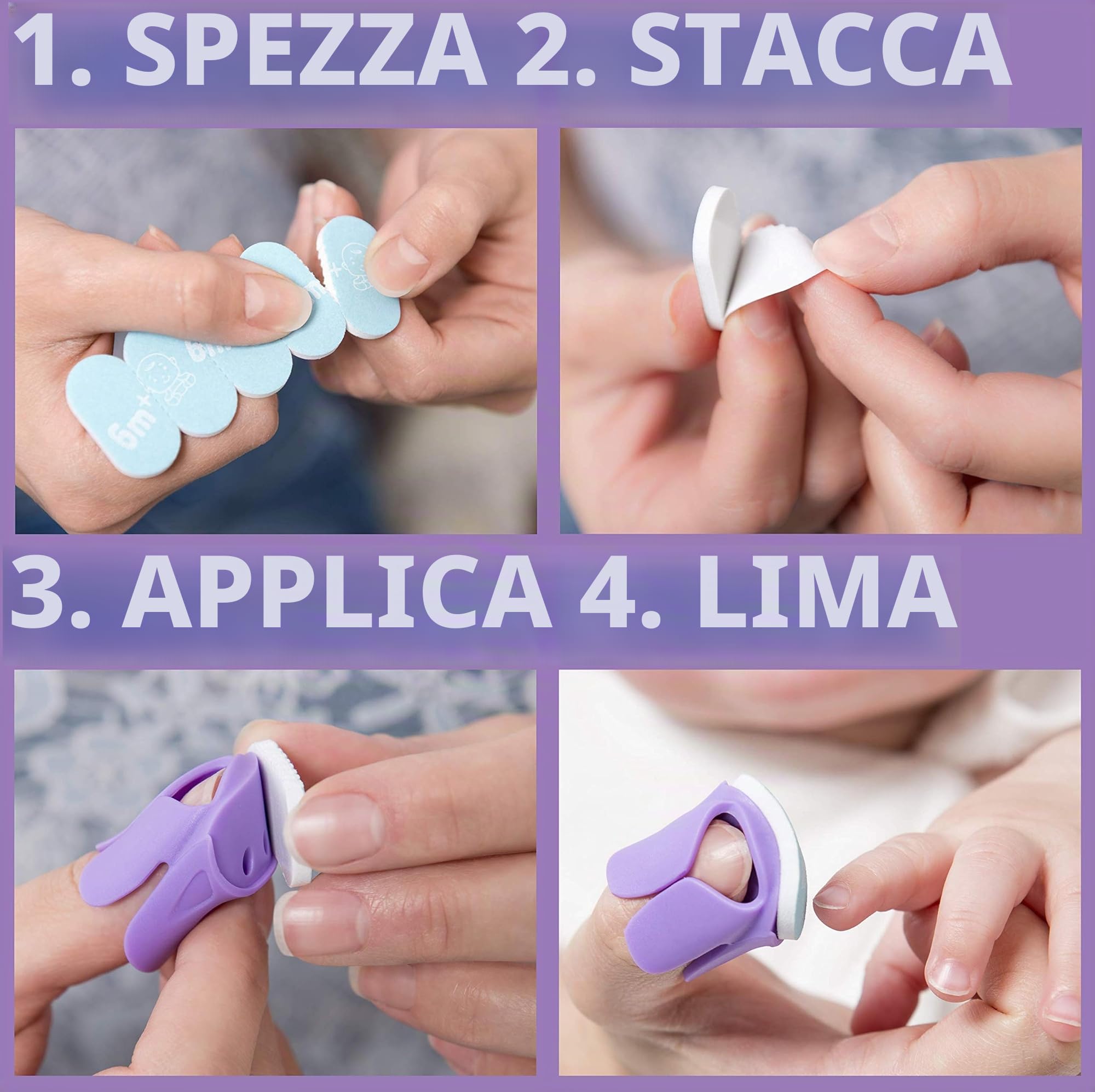 Baby Nails - Lime Unghie per Neonati (0 mesi +) Lima Unghie Cura, Pulisce e Rifinisce I Cura delle Unghie per Dita di Mani e Piedi I Manicure Neonato - 3 x 5