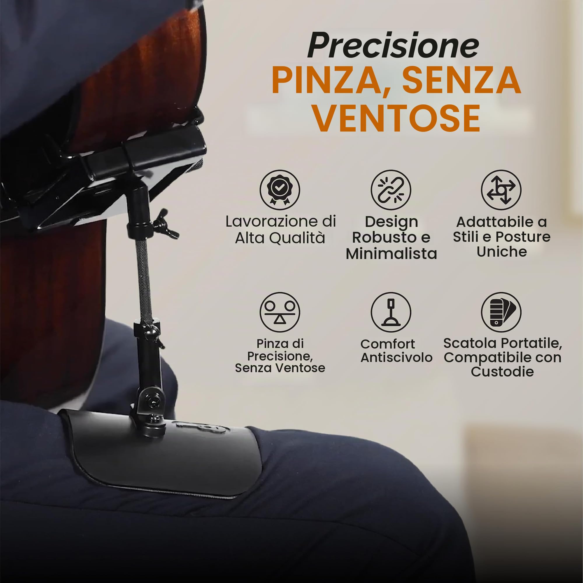 Supporto per chitarra classica, supporto professionale per chitarra classica, inclinazione del 20%, supporto per chitarra acustica, supporto romantico per chitarra