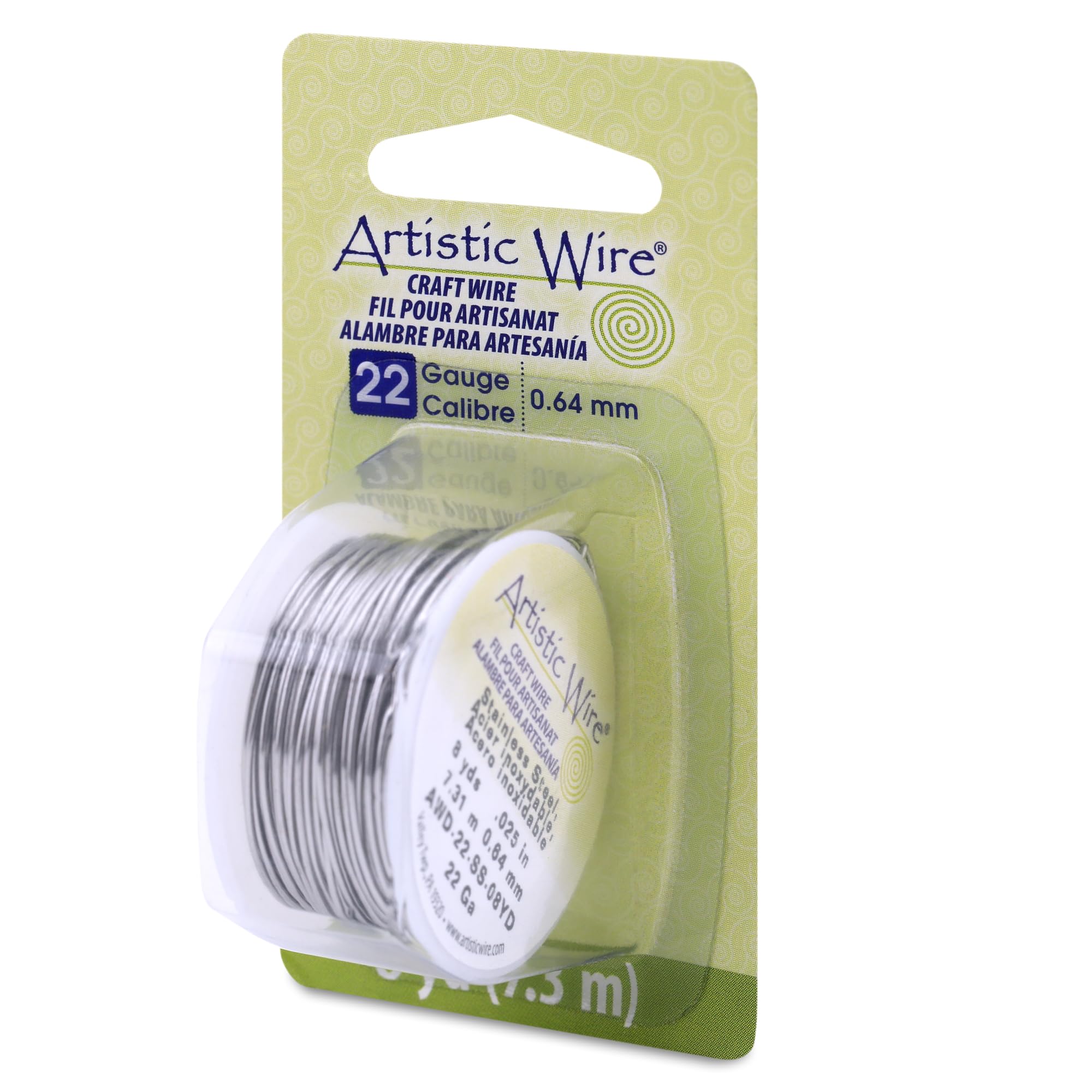Artistic Wire Stainless Steel Craft Wire - 16 18 20 22 24 26 28 30 32 Gauge for Jewelry Making Supplies, Shapeable T304 Wrapping Sculpture Crafts Beading Wire, 22 Gauge, Stainless Steel