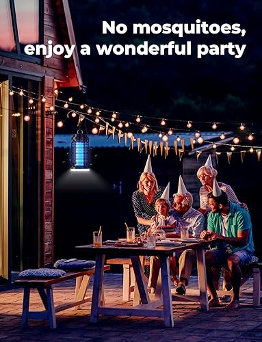 Miniatura 6 de YISSVIC Bug Zapper - Lámpara eléctrica de mosquitos para interiores y exteriores, impermeable, matamoscas eficaz de 4200 V, enchufe para el hogar,