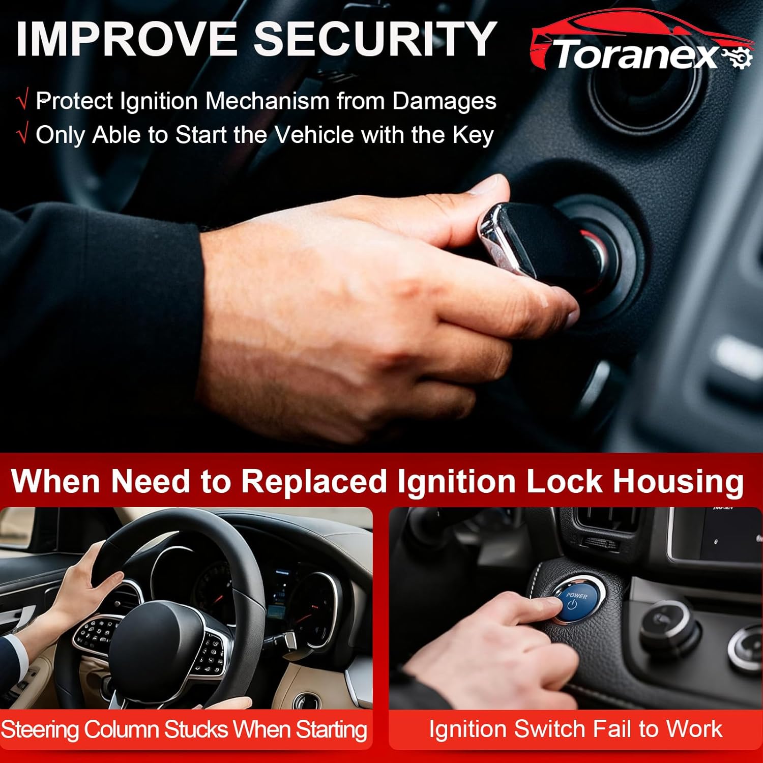 1K0905851B Ignition Switch Lock Cylinder with Key for MK6 2006-2008 2009-2019 VW Jetta Passat, 2004-2007 2010 2011 Golf EO Rabbit Tiguan Ignition Starter Switch, Replace#1K0905841 1K0905865