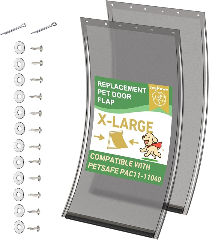 Porta para Cães Extra Grande com Aba Magnética Compatível com PetSafe PAC11-11040 JeyPawv Smoky, Pacote com 2