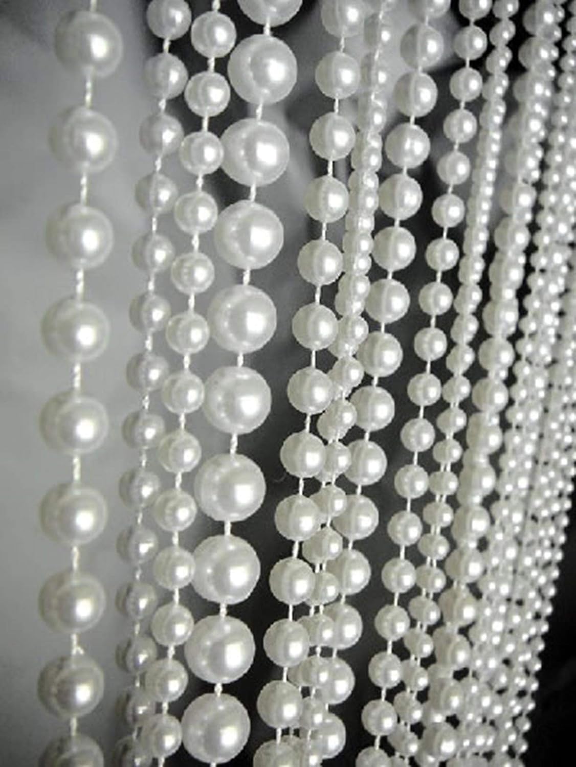 TCDesignerProducts White Pearl Bead Curtain Wedding Decoration, 36 Inches x 9 Feet