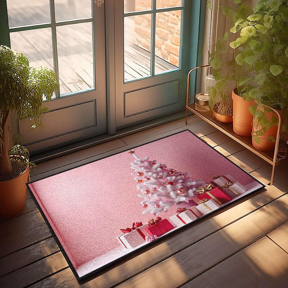 Tapis de bienvenue extérieur sapin de Noël grand paillasson élégant
