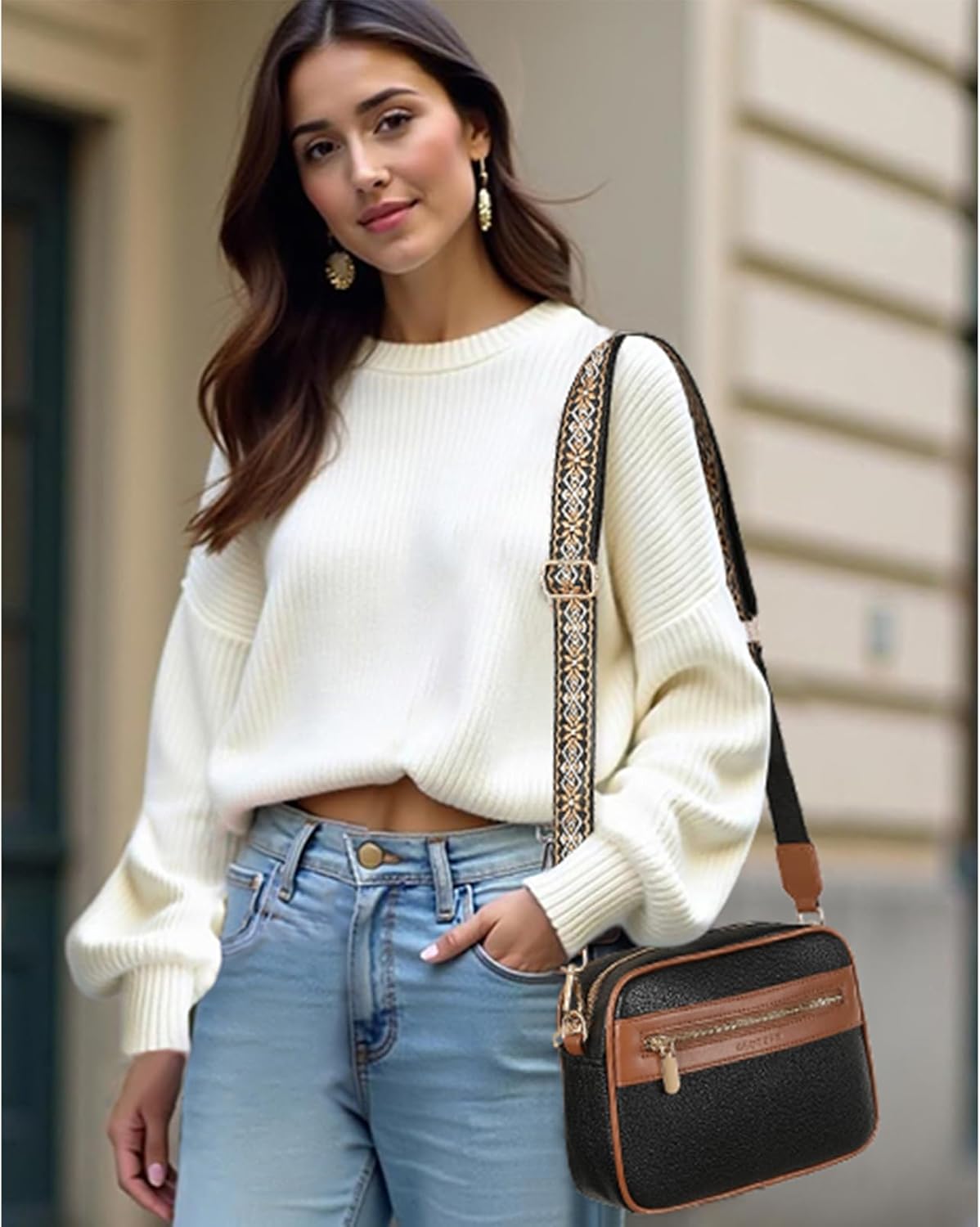 SENDEFN Crossbody Bags for Women Vegan Leather Purses Small Shoulder Handbags with Wide Strap - Image 2