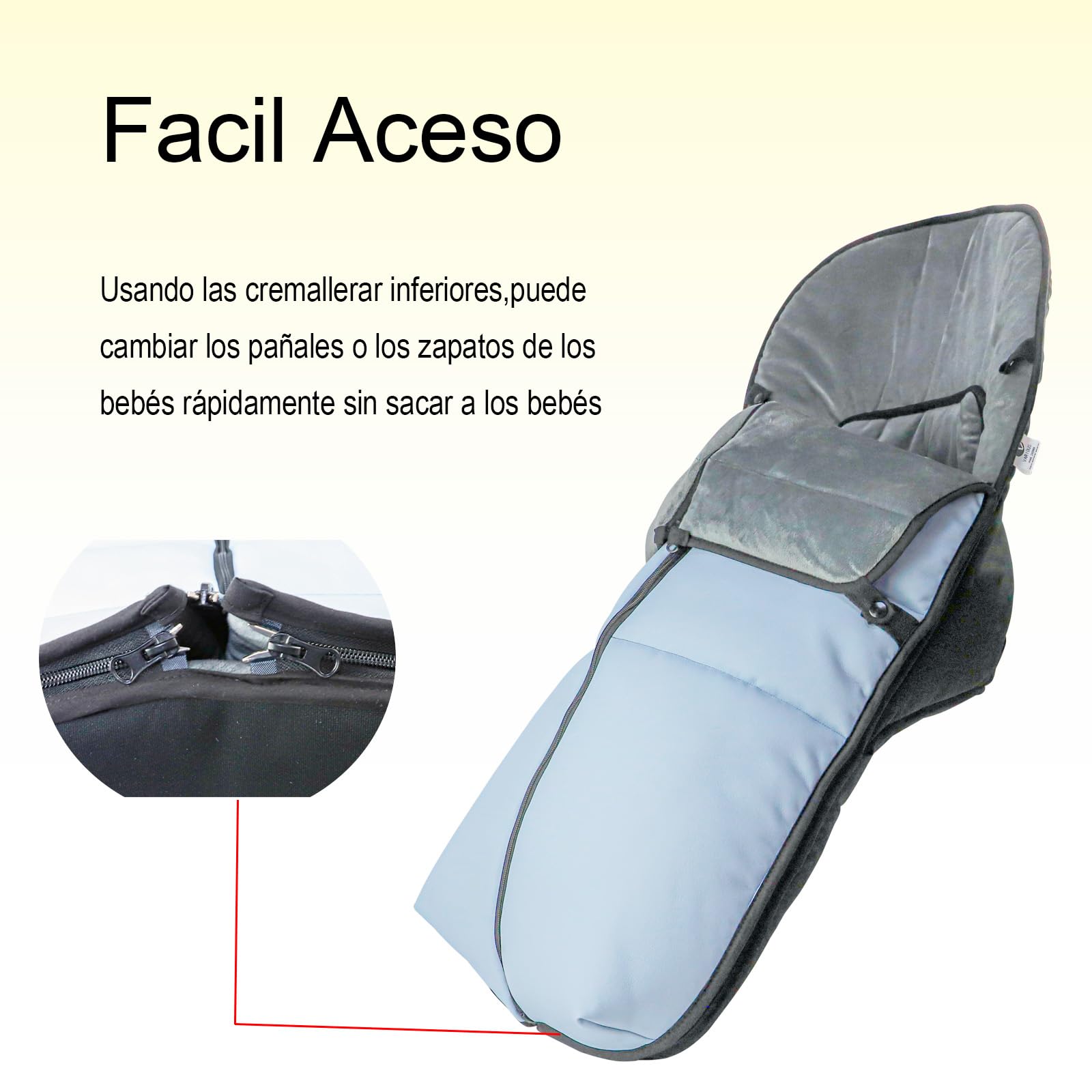 Various - Saco de Silla de Paseo Universal de Polipiel con Forro de Polar Térmico, Impermeable y Suave, Saco de Abrigo para Carrito de Bebé de Invierno Color Azul