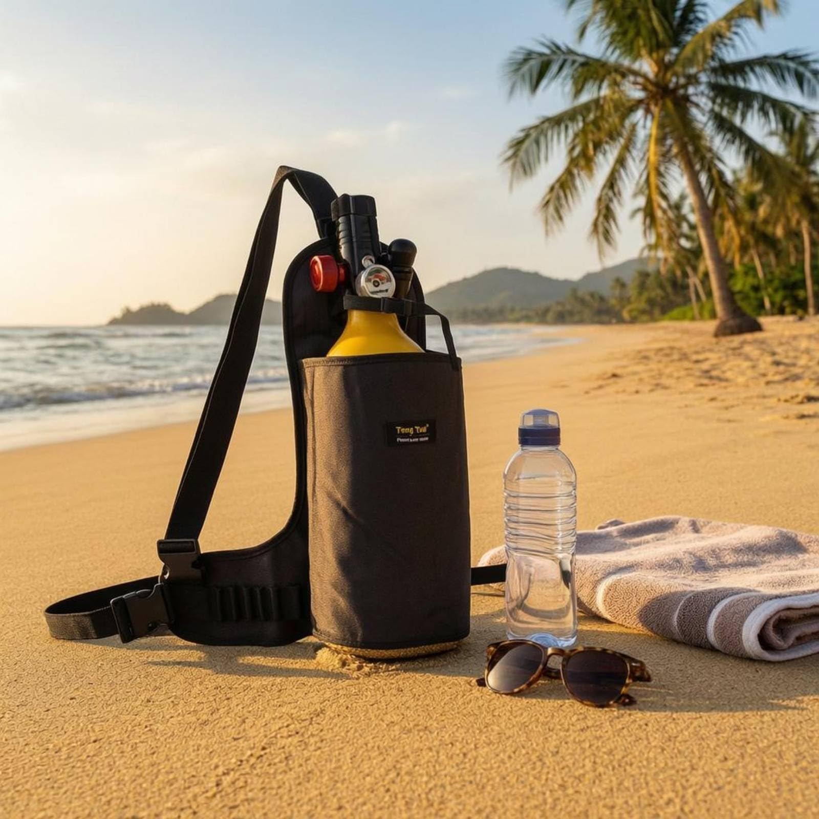 KESOTO Bolsa Portaequipos de Buceo Estuche para Regulador Bolsa Cilíndrica Funda Protectora Oxford 1680D con Interior Liso 230D Diseño de Carga Frontal Apta