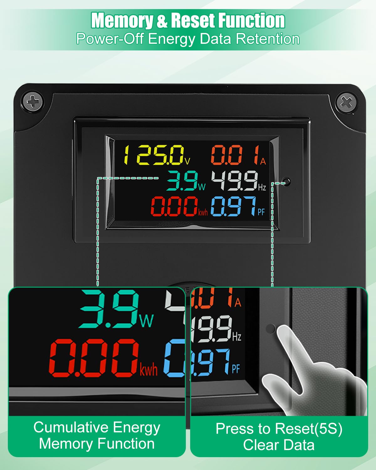 30A AC Power Meter, 240V NEMA 14-50P to NEMA L14-30R Generator Plug-in Energy Monitor with LCD Display, Voltage Current Wattage Frequency kWh Tester for RV Pedestal and Home Backup Power