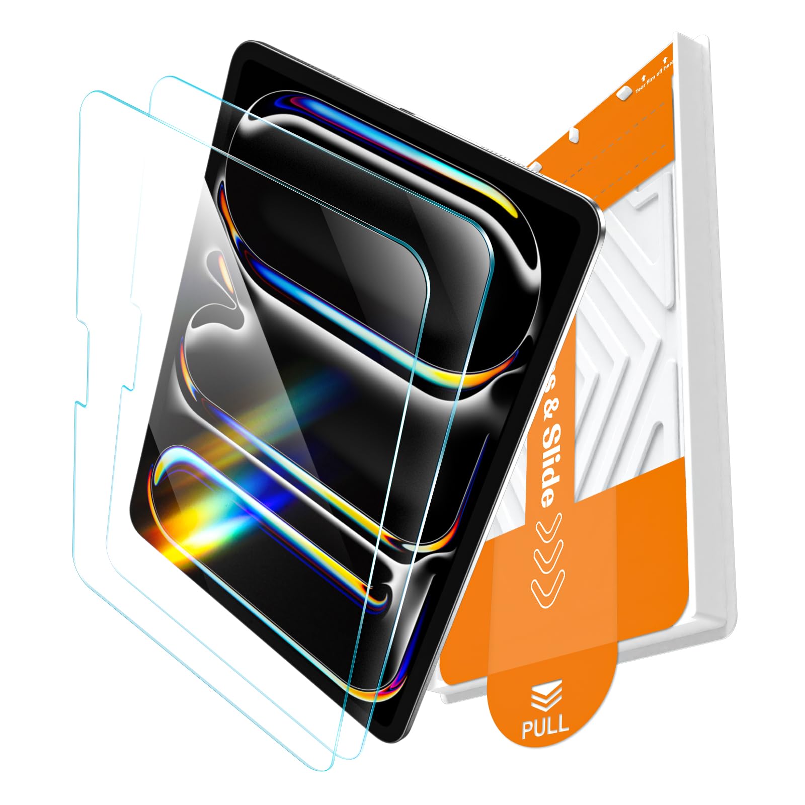 Photo 1 of EZ-GLAZ-2 Pack for iPad Pro 11 Inch Screen Protector M5/M4 (2025/2024), Military-Grade Shatterproof, 9H+ Tempered Glass with Installation Box, Anti-Scratch, Apple Pencil Compatible, HD Clarity, Bubble Free