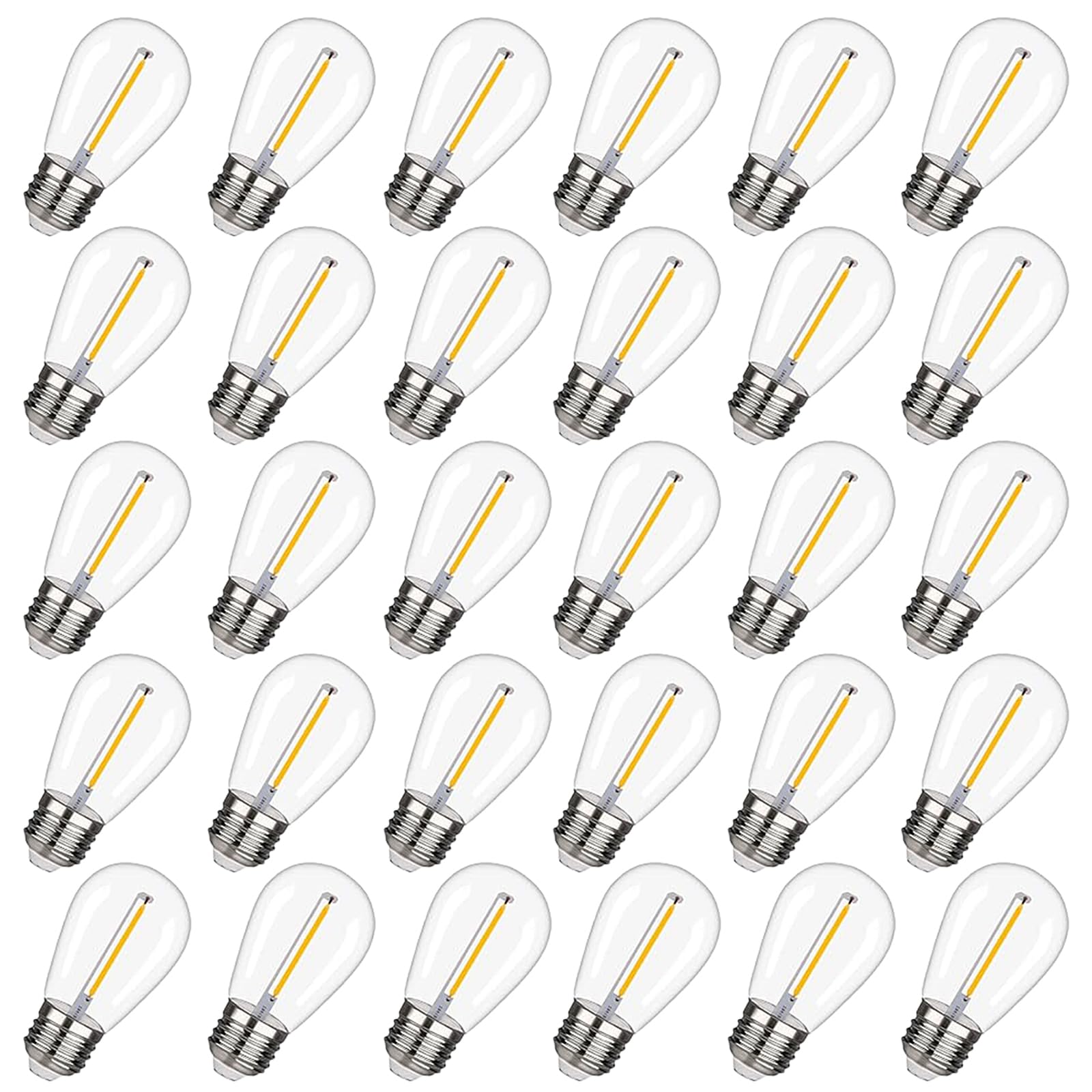 30pcs Bombillas LED S14,Focos Repuesto Para Guirnalda de Luces LED 110V, 1W