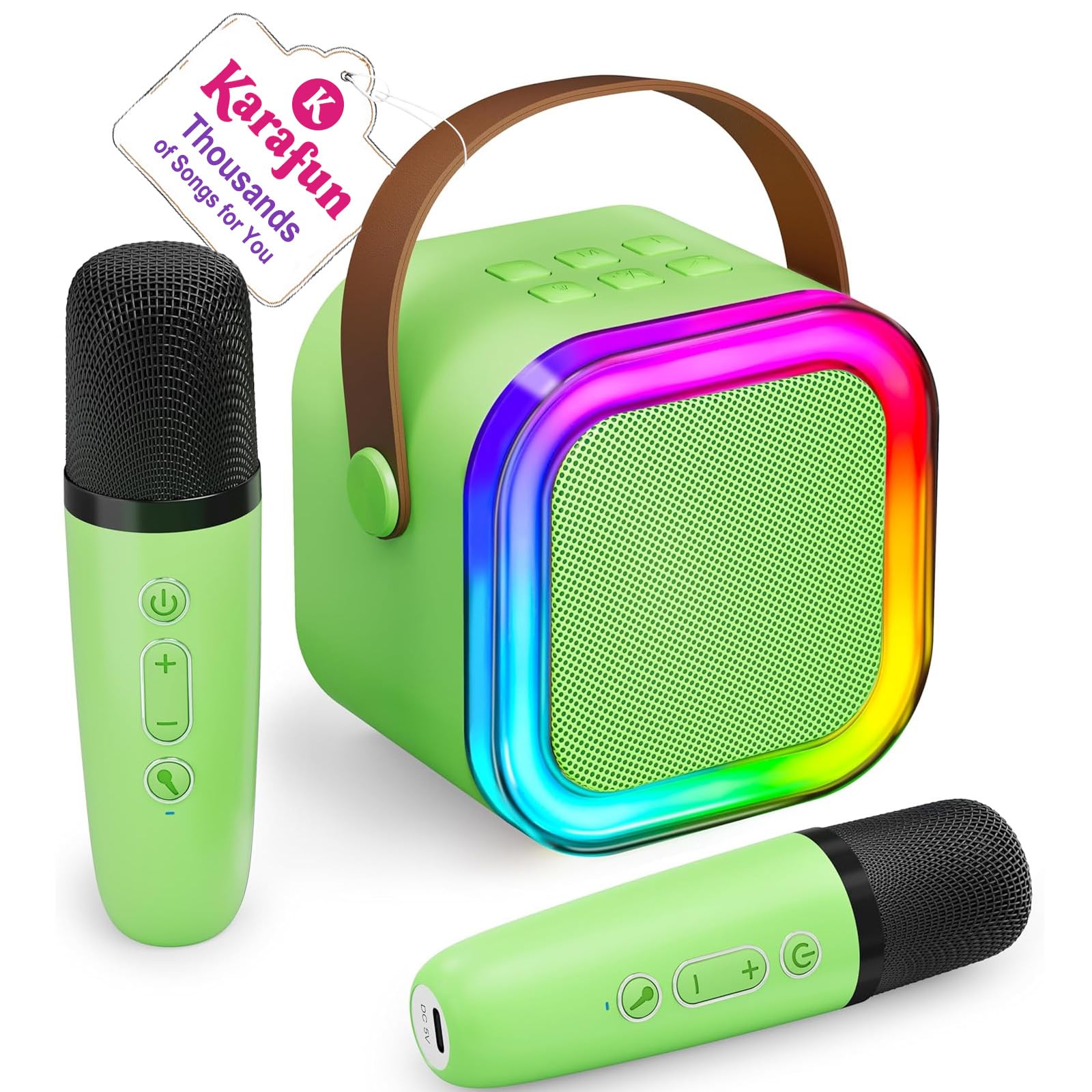 Girls Toys Mini Karaoke Machine For Kids With 2 Wireless Microphones ...