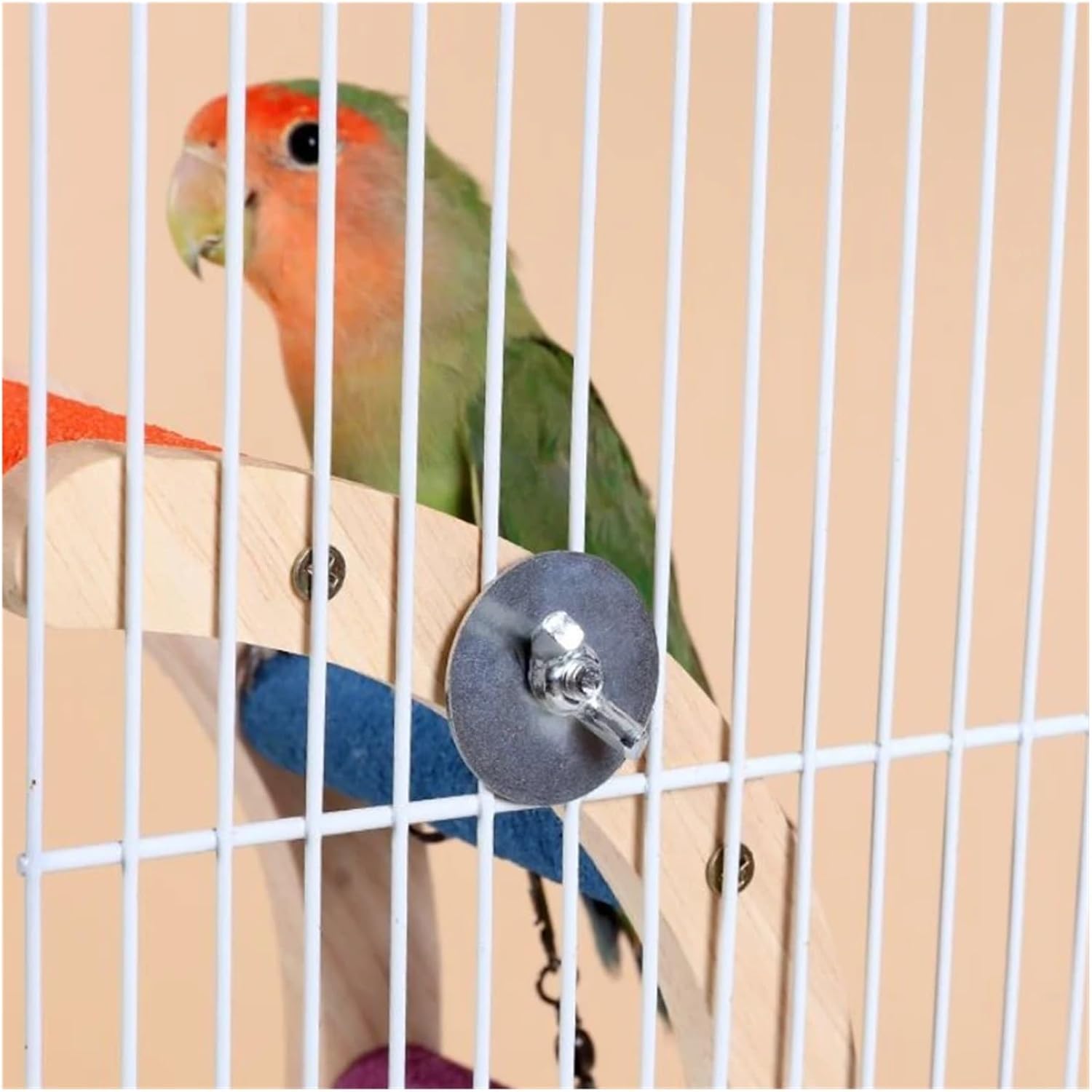 Bird Cage Platform 4 Pcs Step Bird Climbing Ladder Parrot Toy Interaction Fun Toys Wooden Exercise Rack Accessories(ColorC)