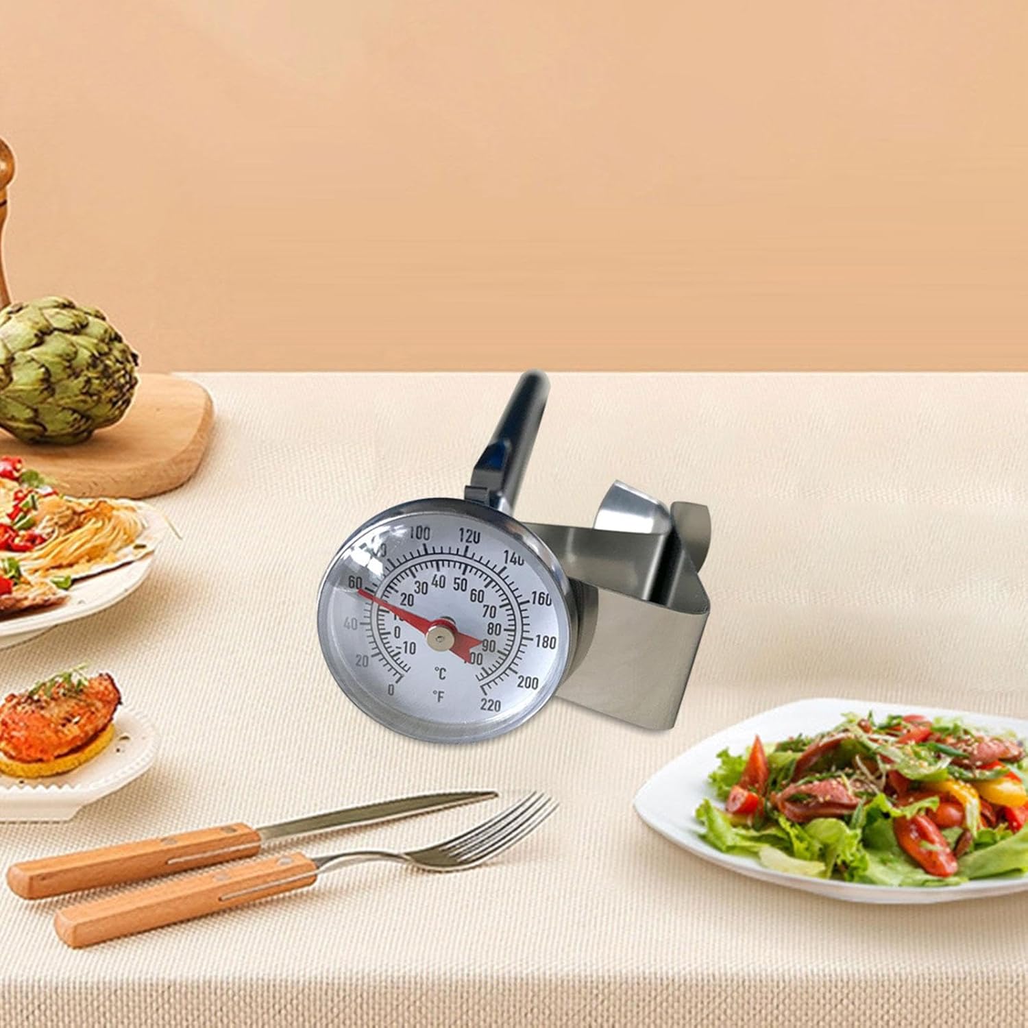 JAZZY PEARLS® Milk Thermometer for Steaming Milk Food Thermometer for Yogurt Cheese Drinks