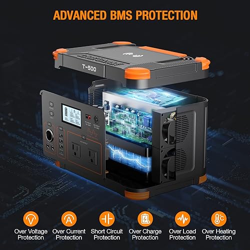 Miniatura 58 de Estación de energía portátil de 2400 W, 1843 Wh, generador solar para exteriores con 2400 W (pico de 4800 W) 4 salidas de CA, batería de reserva