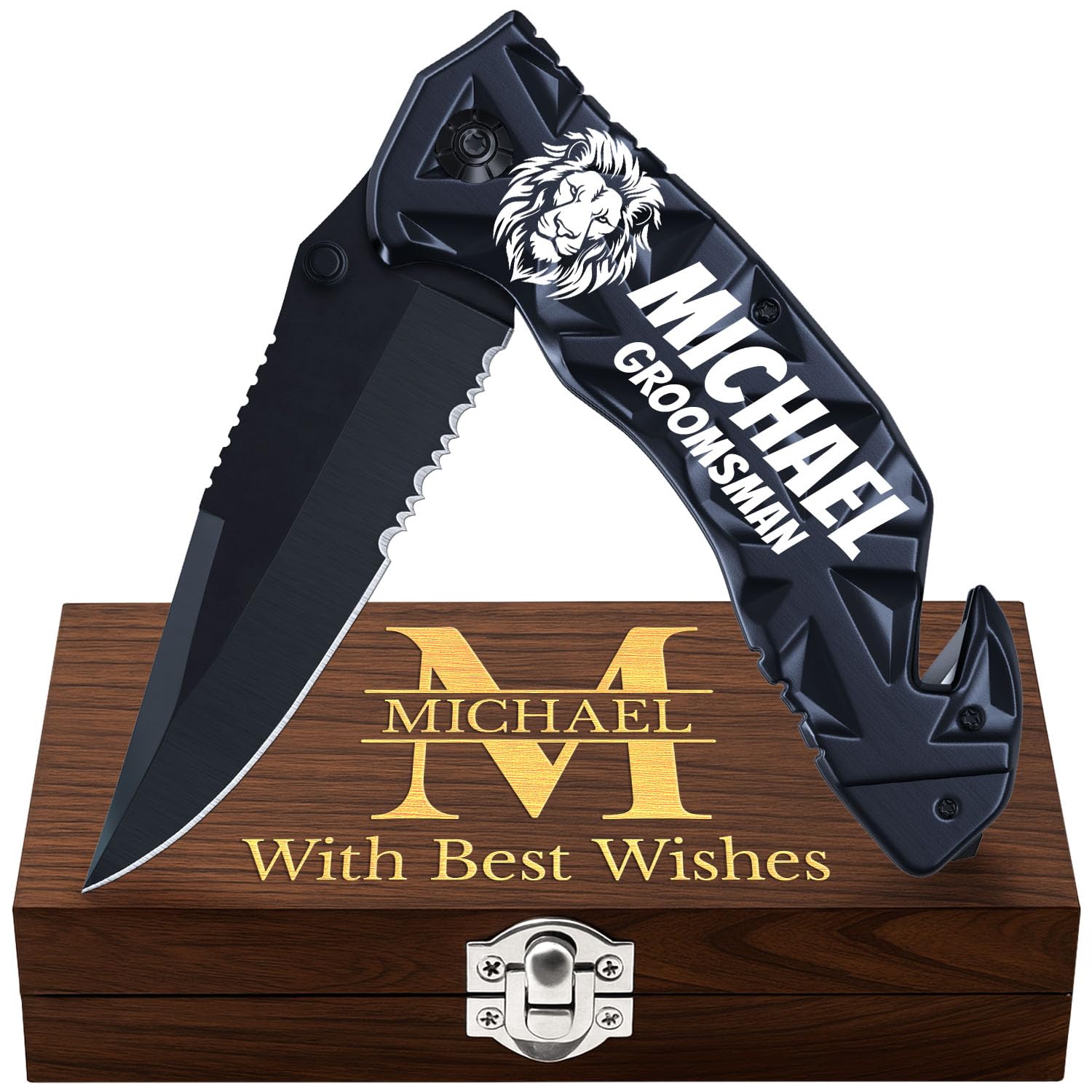 Personalized Pocket Knife for Groomsmen - Custom Folding Knives - Engraved Gifts for Men and Women - Gift for Groomsman, Wedding Party, Best Man Proposal, Gift for Bride, Maid 207 PS