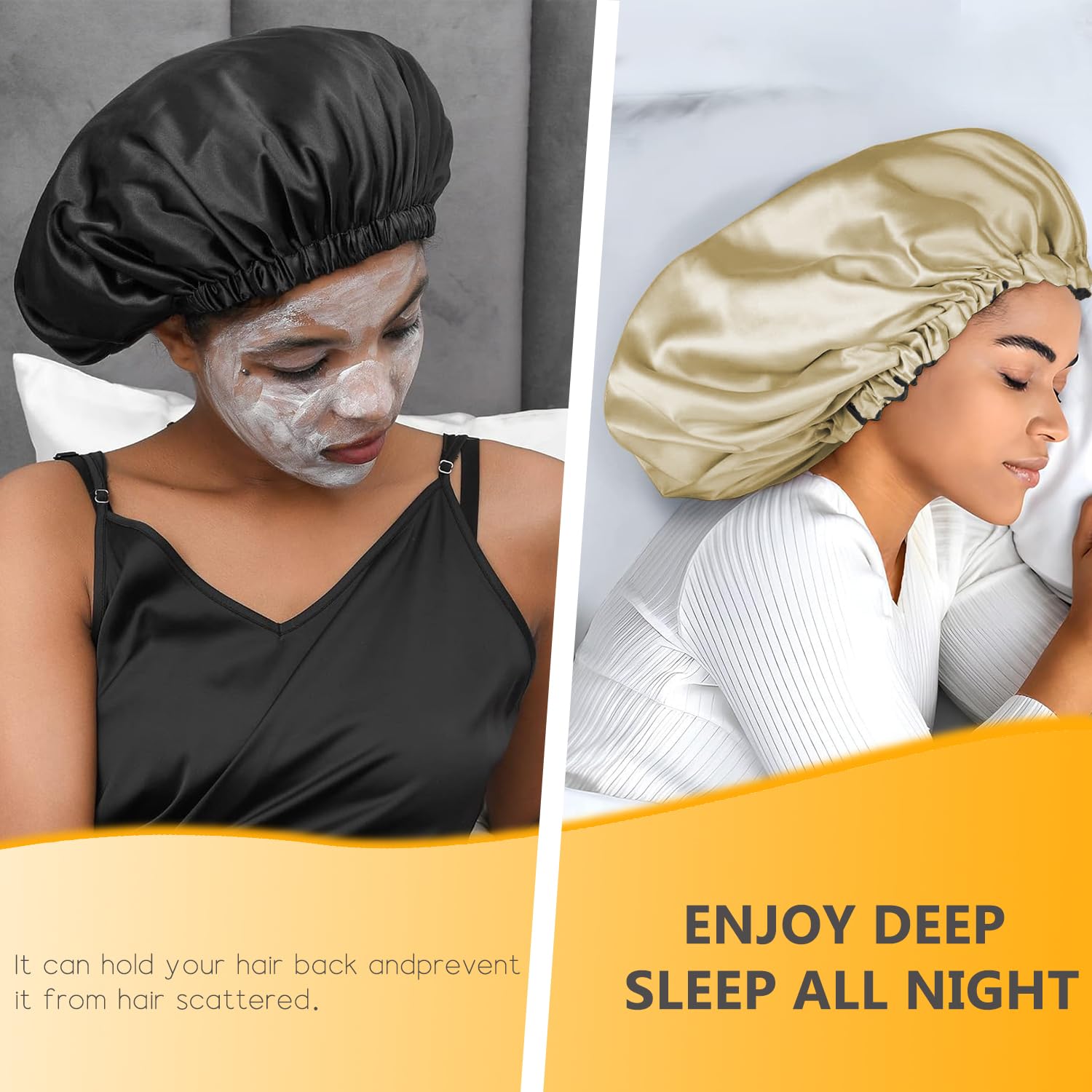 Amazon.com : Silk Bonnet,Double Layer-Hair Bonnet for 