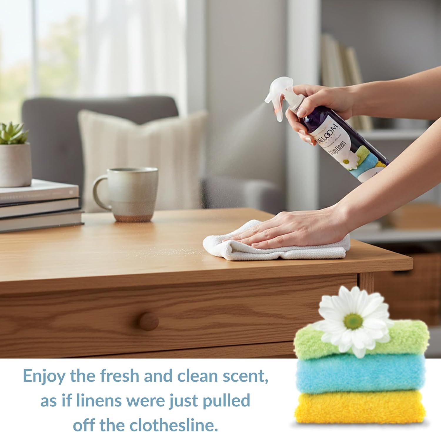 Two-Step Furniture Cleaner And Polish Combo with Towels (Crisp Linen)