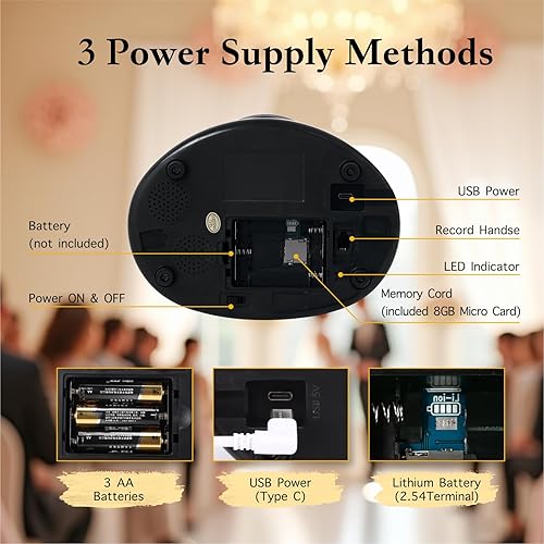 Miniatura 6 de Libro de invitados de audio, teléfono de boda, teléfono de audio, estilo vintage, mensaje de audio para graduación, fiesta de jubilación,