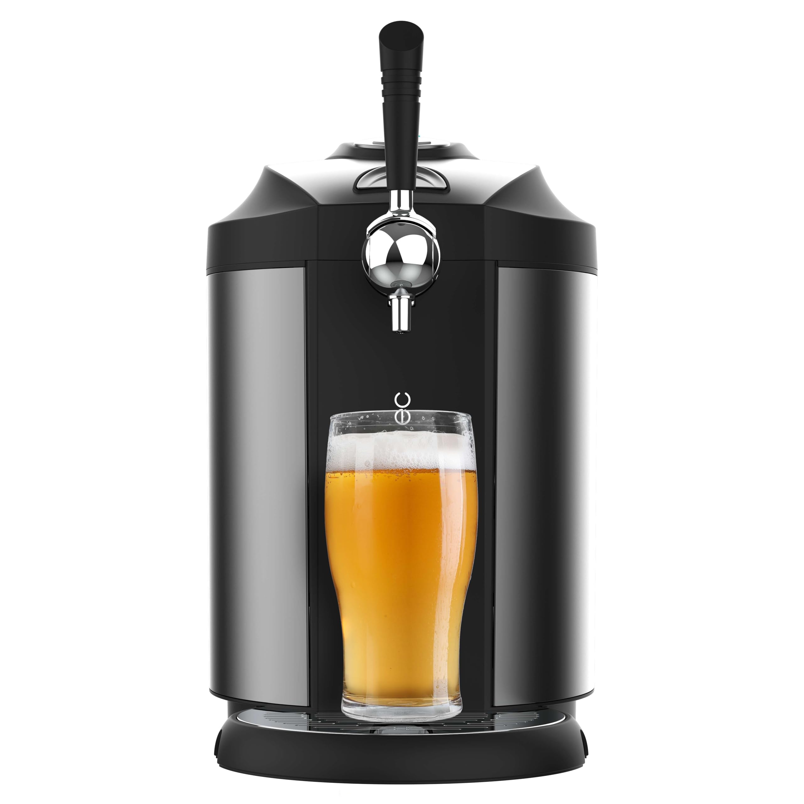 Cecotec Bierdispenser BeerFlow Steel 5000, 65 W, Temperaturbereich von 2 bis 12°C, Universelle Druckfässer 5L, LED-Temperaturanzeige, Tragegriff, Rutschfest","language_tag":"de_DE")