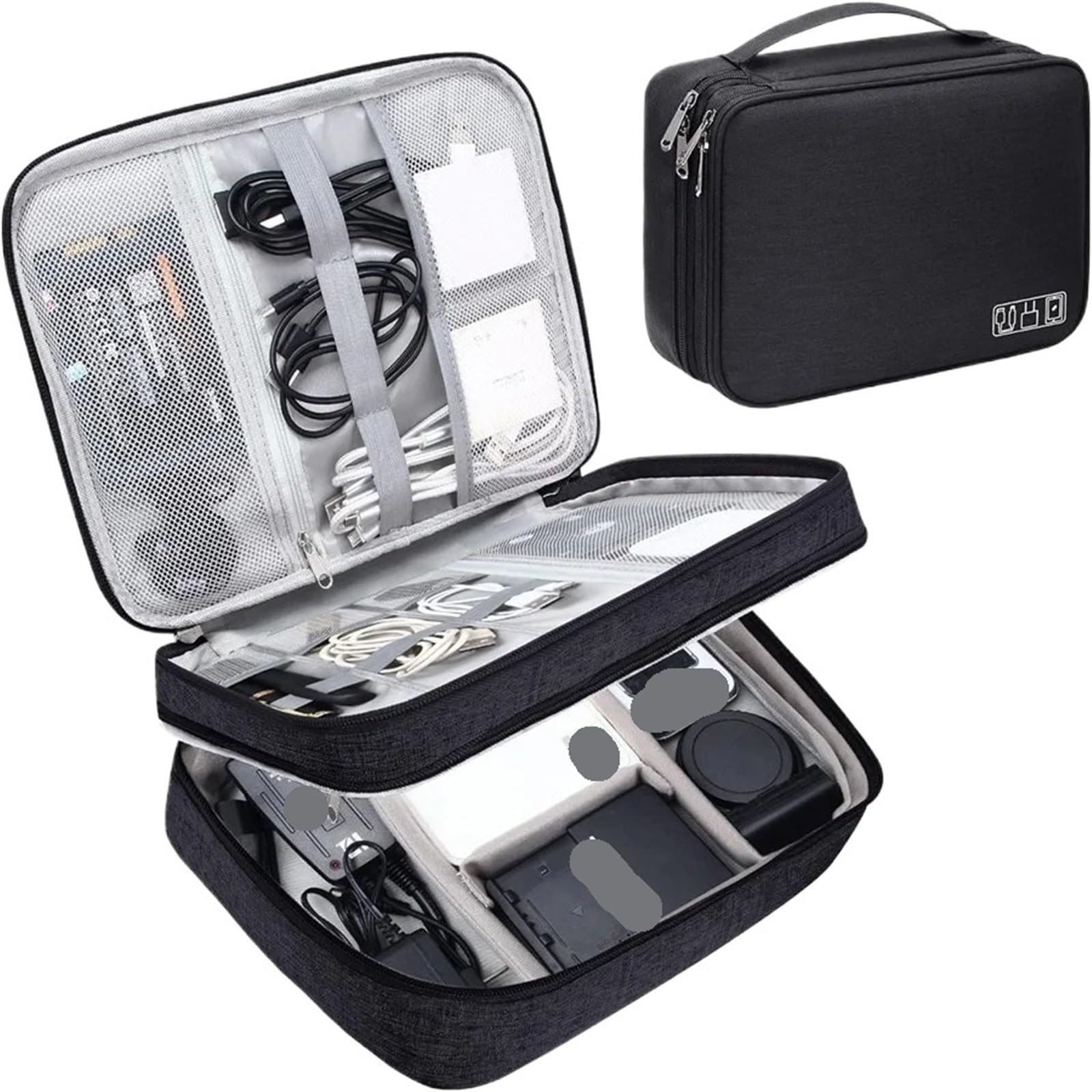 1PC Borsa di archiviazione Digitale Portatile Gadget Impermeabile Custodia for Cavi organizzatore dispositivi elettronici Accessori Confezione Forniture per Cavi, Caricabatterie(Black B)