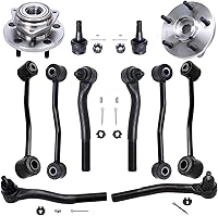 Vista 21 de Detroit Axle - Kit de suspensión de 14 piezas para Jeep Liberty 2006-2007, 2 cubos de rodamiento de ruedas, 2 brazos de control superior, 2 rótulas