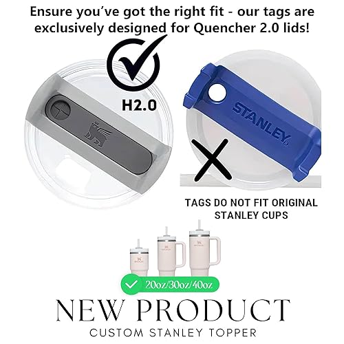 Miniatura 4 de Personalized Stanley Tumbler Name Plates, Laser Engraved Stanley Cup Name Plate for Lid,Custom Acrylic Stanley Name Tag for Quencher H2.0 20 14 30