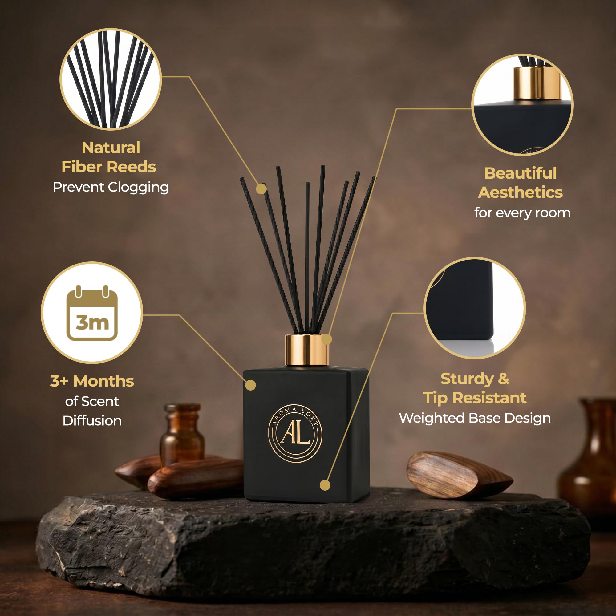 Difusor de varillas de lino fresco para el hogar, 5 onzas, varillas difusoras de aceite, juego de difusores de baño, difusores de aroma para el hogar, varillas difusoras de aceite, varillas aromáticas
