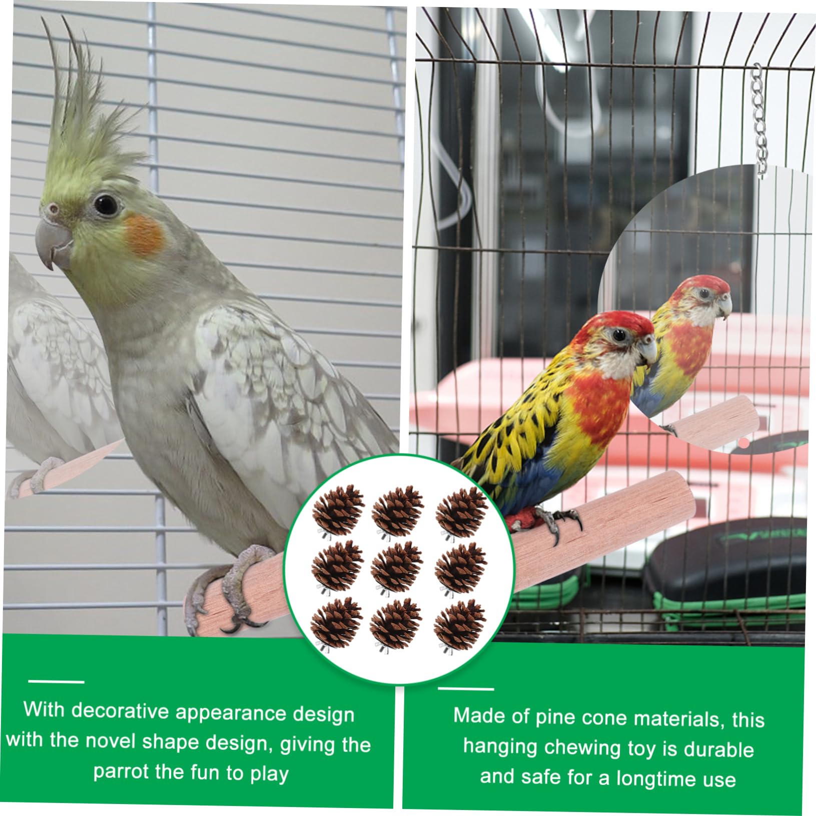 minkissy 50 piezas de juguete masticable para pájaros, juguetes de cacatúa, jaula de pájaros, juguete para mascotas, periquito, jaula de pájaros, suministros de loro, juguetes para pájaros, conos de