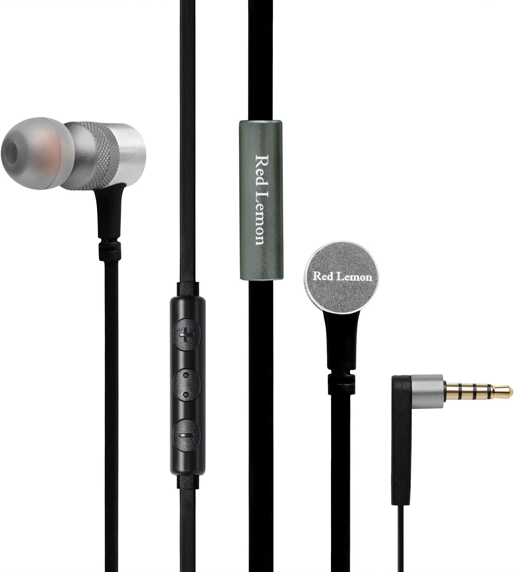 Red Lemon Sur Plus W120 Wired in-Ear Super Bass Headphone with Mic & Control Button (Iron Grey)