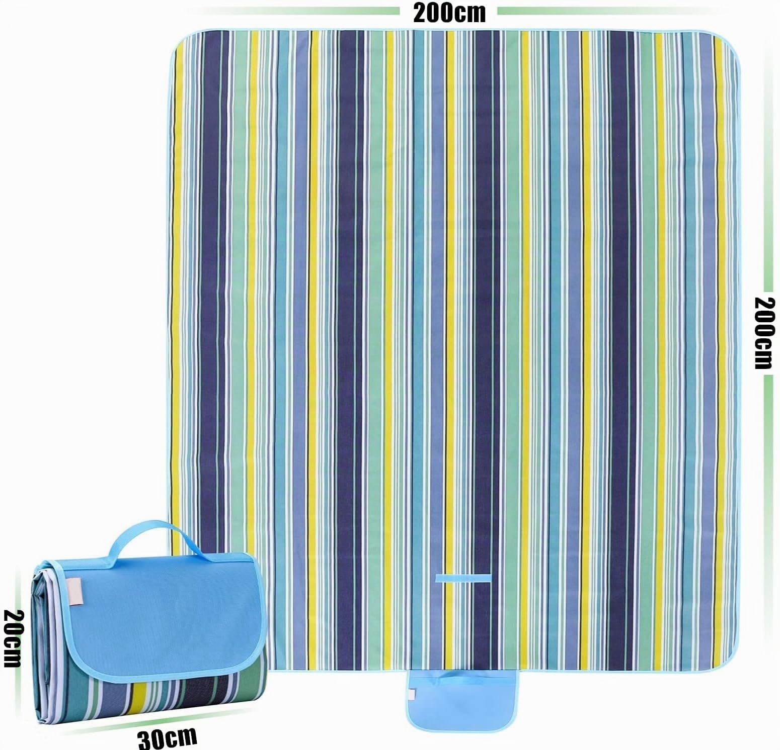 Coperta da Picnic Impermeabile 20x200cm Pieghevole Doppio Strato per Spiaggia Parco
