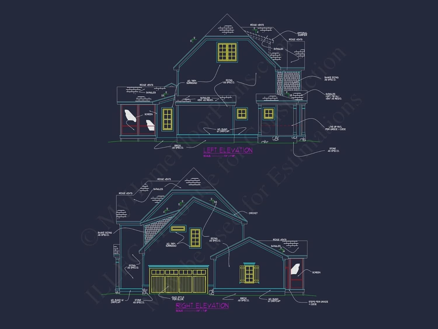 12-2813 HOUSE PLAN - Elegant House Floor Plan with CAD Blueprints & Architectural Designs