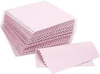 CATIFLIN 100 peças de pano de limpeza de joias, pano de polimento de prata embrulhado individualmente, pano de polimento de joias pequenas para prata esterlina, ouro, platina e mais (rosa, 8 cm x 8 cm