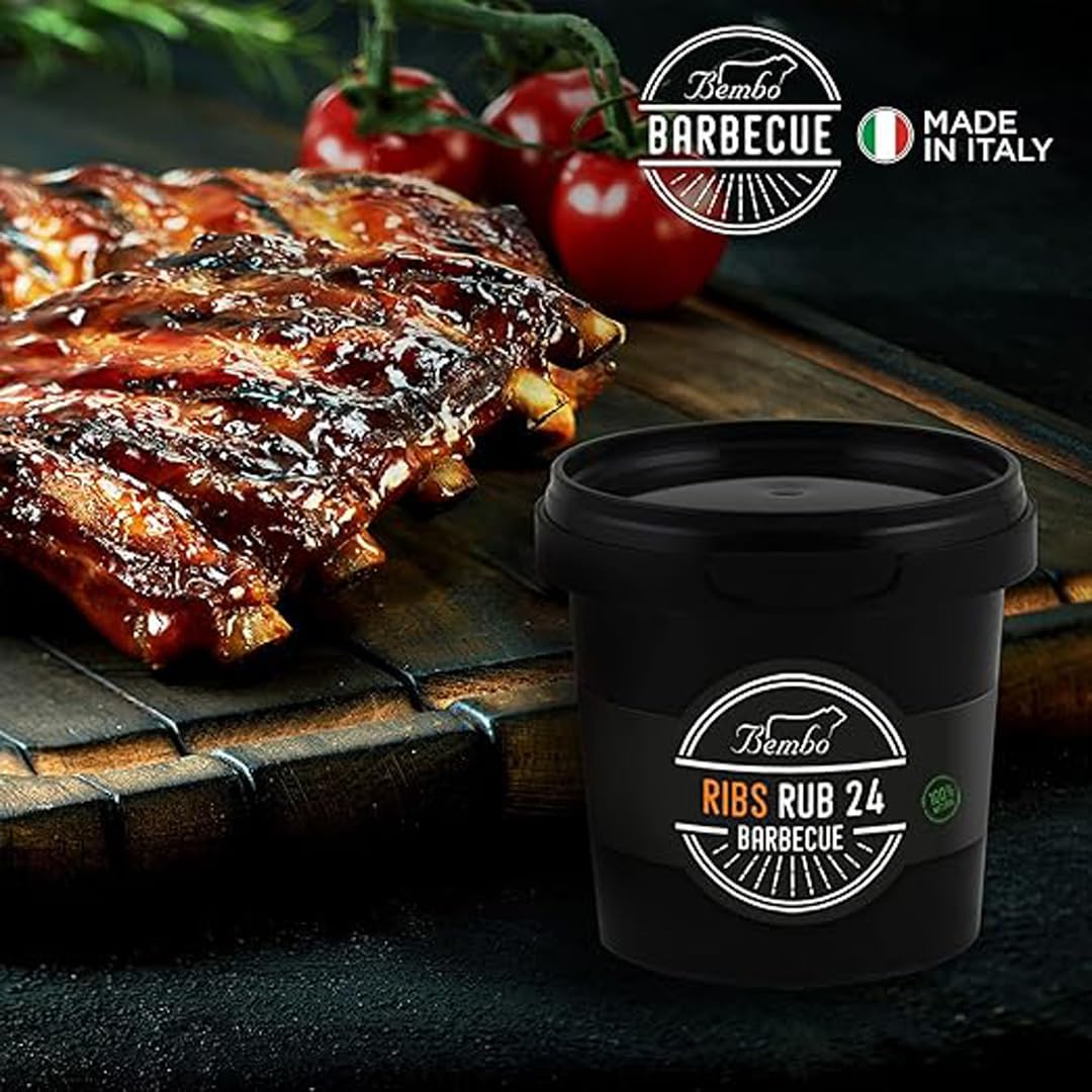 Rub BBQ Ribs 24 Bembo – 500 g - Mélange d’Épices pour Travers de Porc – Marinade Sèche Barbecue – Idéal Grill et Fumage – Made in Italy