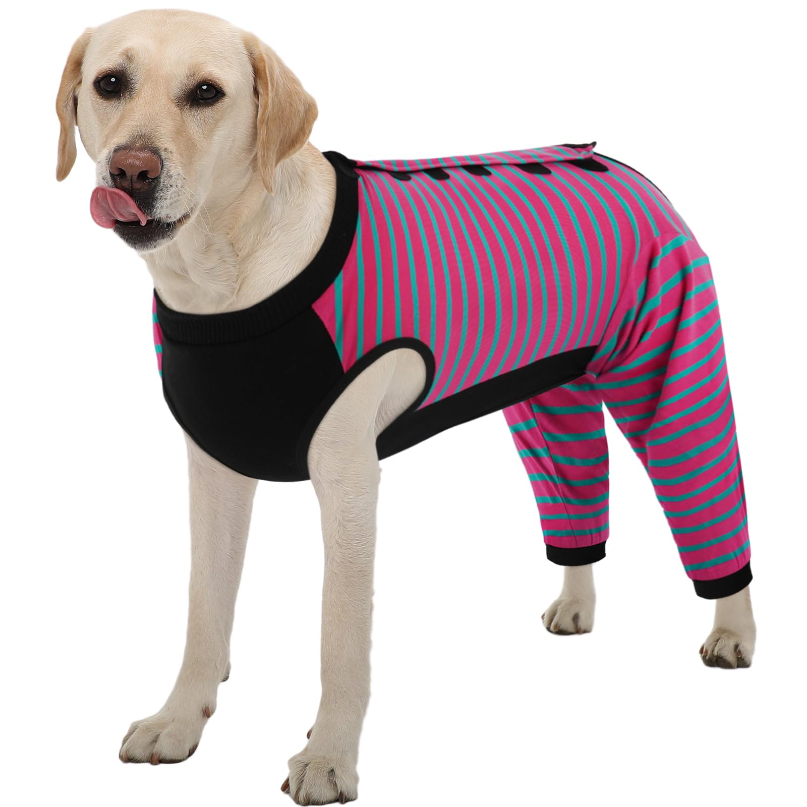 Kuoser Dog Surgery Recovery Suit Female Male, Dogs Surgical Suit with Body Sleeve Hind Legs to Prevent Licking Bite, Dog Bodysuit with Leg Braces Wound Cover, Rose XXL โ image 1