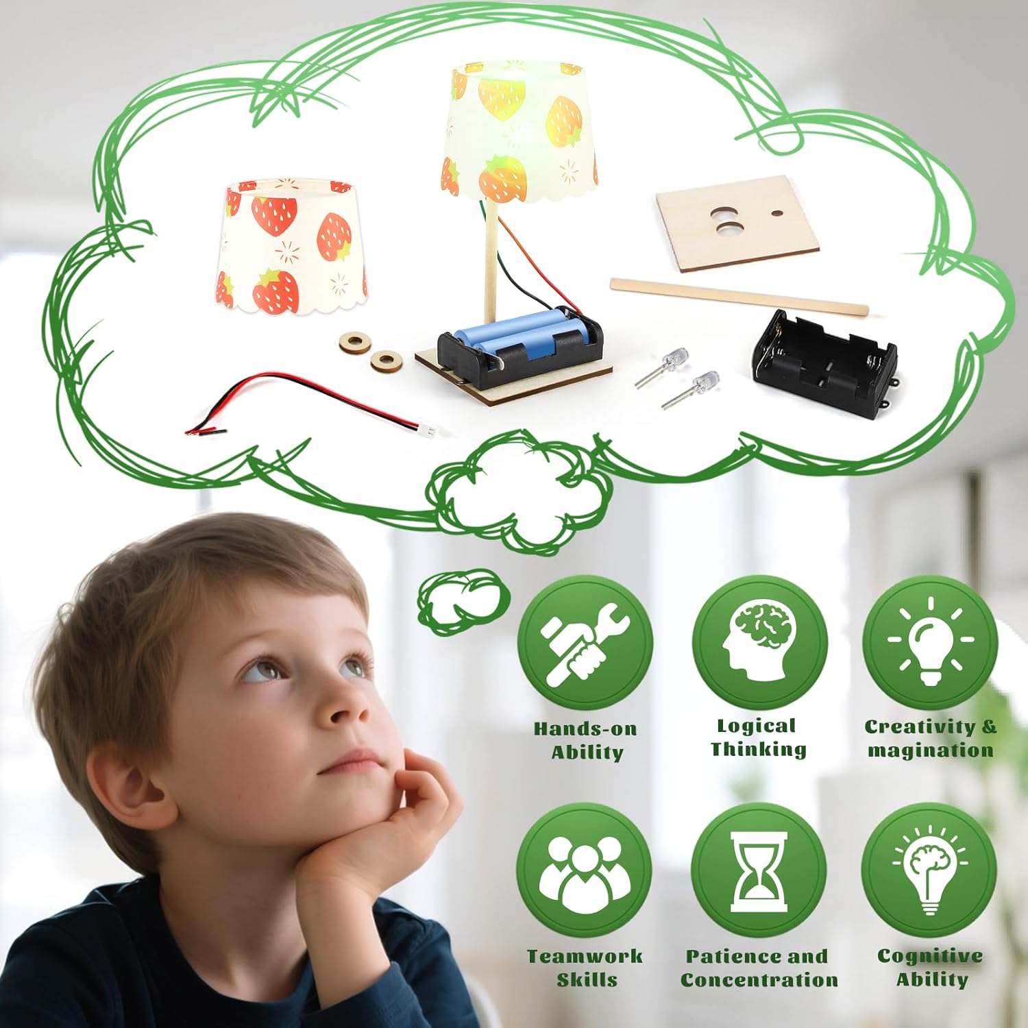 STEM Kits for Kids Age 6-8 8-10, 6 Bulk DIY Electric Circuit Lamp Kits for Kids Crafts 8-12, Science Experiments for Classroom STEM Projects Activities, Building Toys for Boys Girls Gifts 6 7 9 10 13