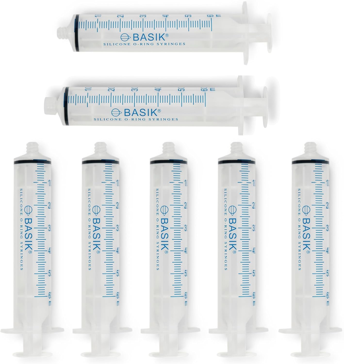 BASIK 35cc O Ring ENFit Feeding Syringe With Caps Individually Wrapped 8/Pack This