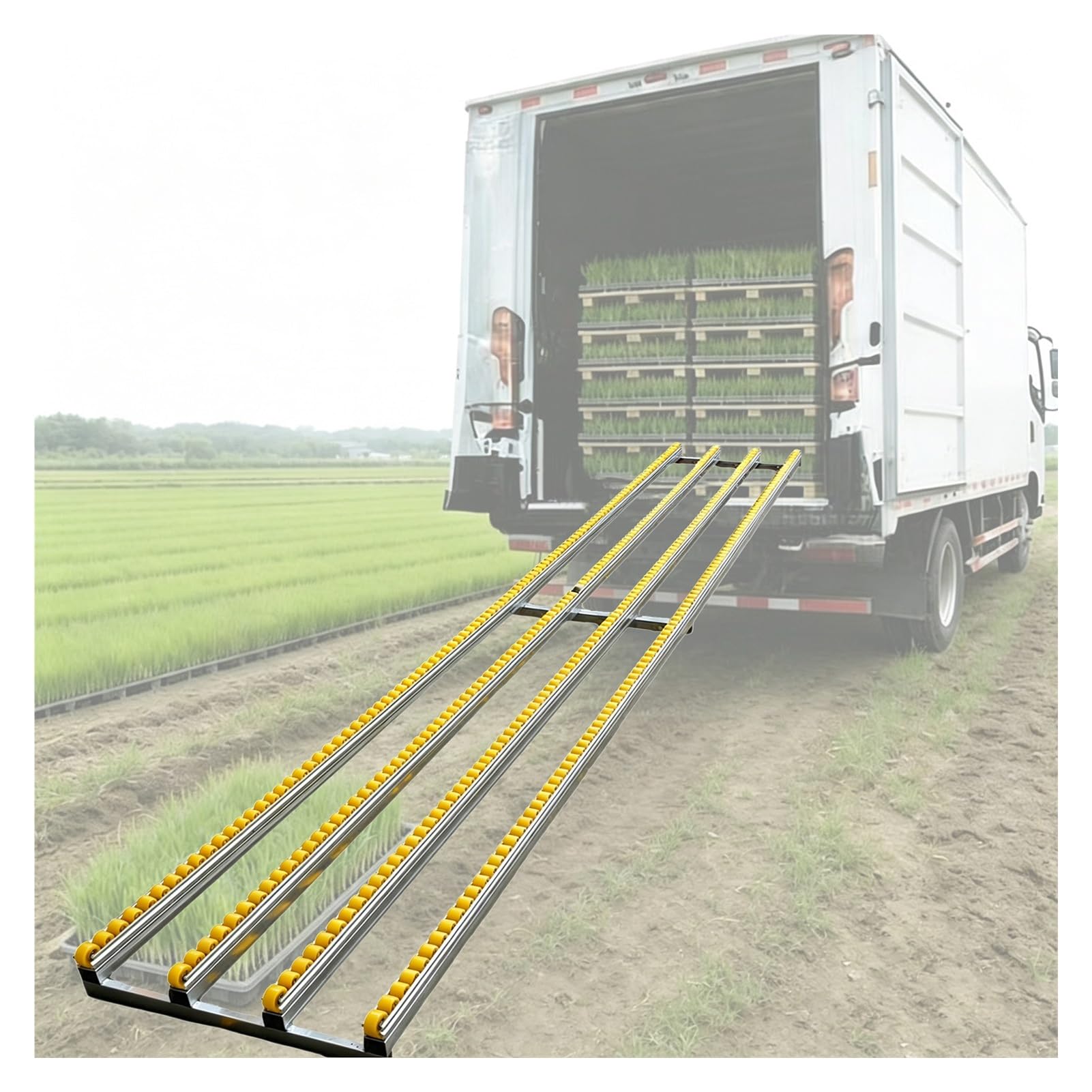 Schwerkraft Rollenbahn, LKW Entladerampe Edelstahl Materialtransport Paketrutsche Für Lager Logistik Boxen Transportsystem(C-40x140cm)