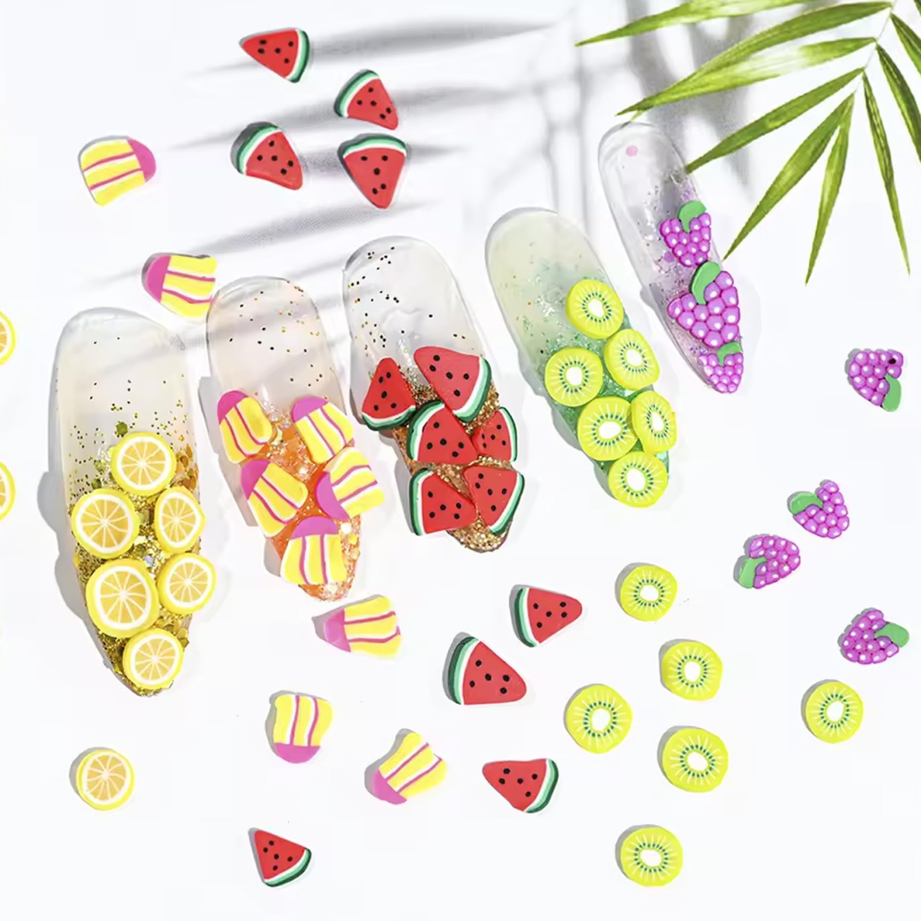 Charme à ongles de fruits, autocollants à ongles de fruits bricolage 3D