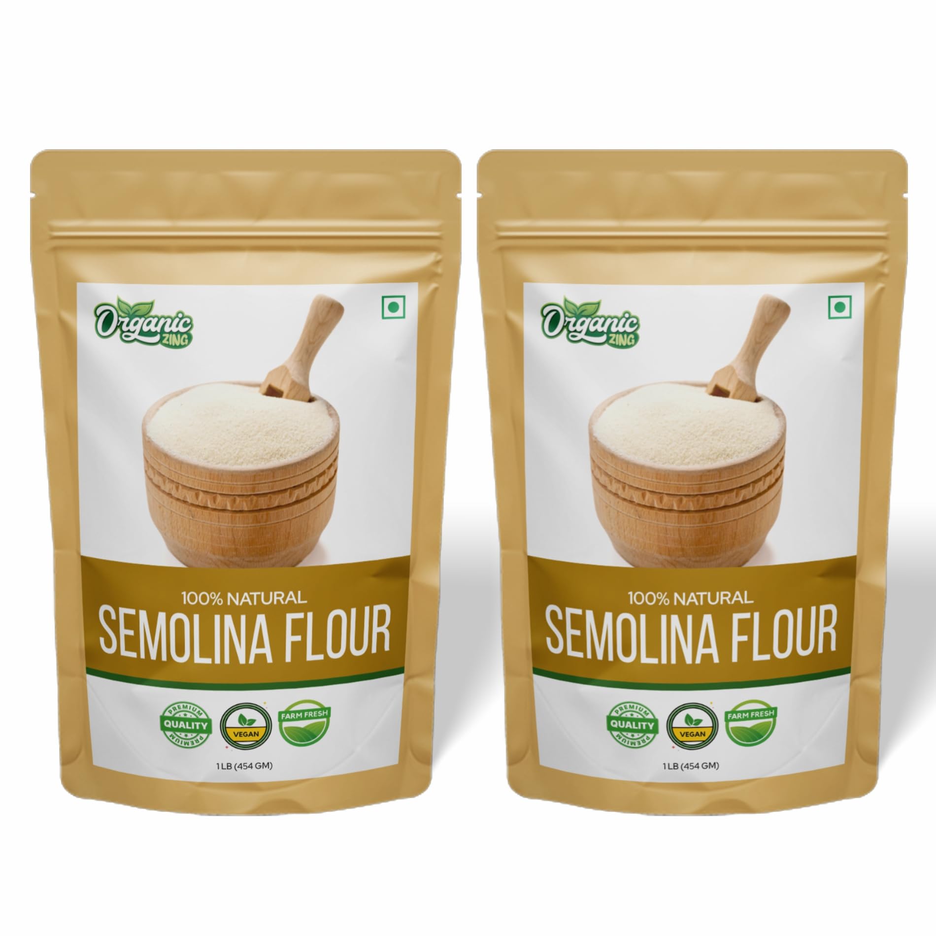 Organic Zing Semolina | 100% Pure | Rava Powder | Rich in Iron, Magnesium and Vitamin B | Preservative Free Semolia Powder | Product of India - 454 gm (Pack of 2) (B0C4L3QQ5B) Amazon Price History, Amazon Price Tracker