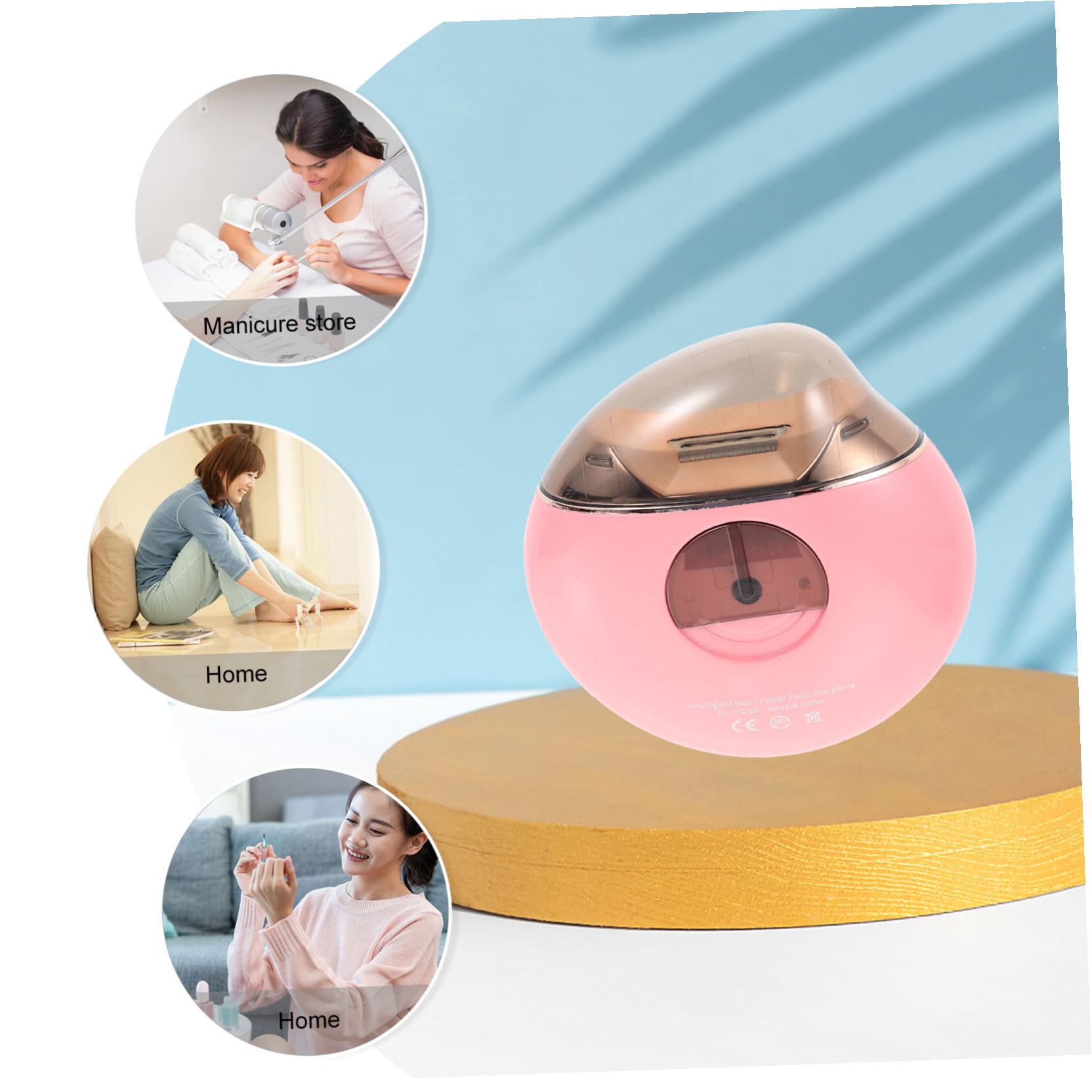 1 Set Cortaúñas Eléctrico para Niños con Cabezales de Recambio, Kit de Uñas Portátil para Bebés y Adultos con Función Antiparpadeo