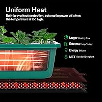 Vista 3 de VIVOSUN Paquete de 6 bandejas de inicio de semillas con tapete térmico de plántulas de 10 x 20.75 pulgadas, controlador de temperatura de pantalla