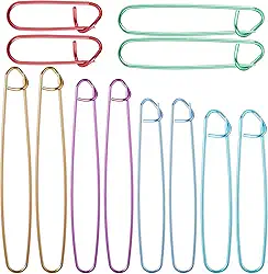 LXUEJIE 12 peças de suportes de ponto de tricô, suporte de ponto de fio de alumínio, 6 tamanhos, ganchos de crochê coloridos, suportes de pontos de crochê práticos para tricô e tricô