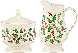 Lenox 843319 Holiday Sugar & Creamer Set, Christmas Hosting
