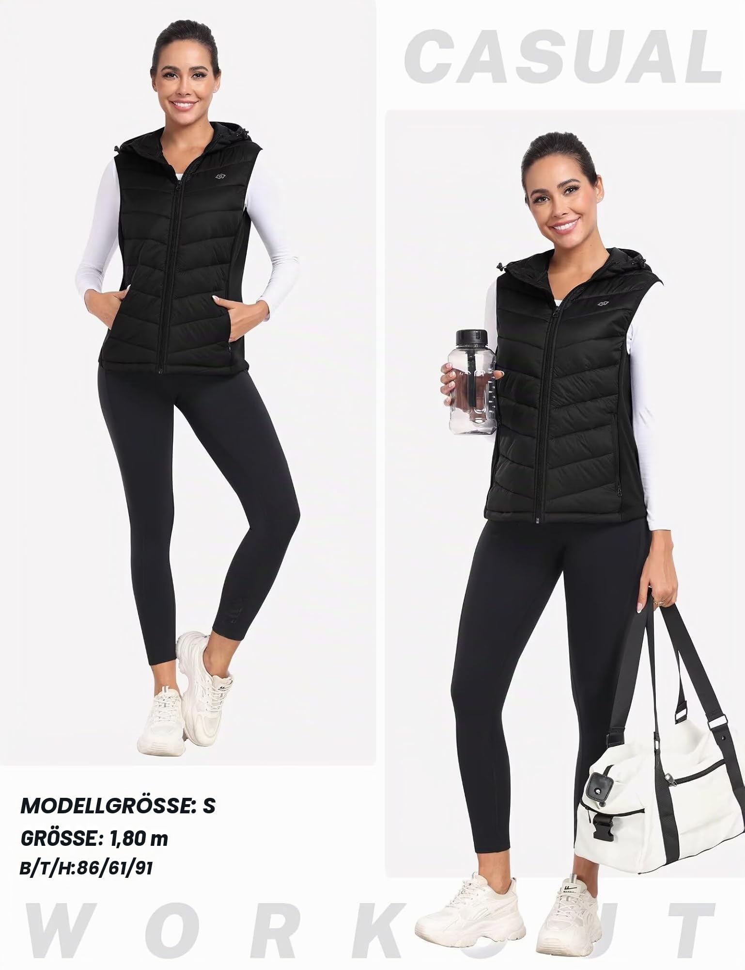 MoFiz Steppweste Damen Daunenweste Ärmellos Übergangsjacke für Outdoor