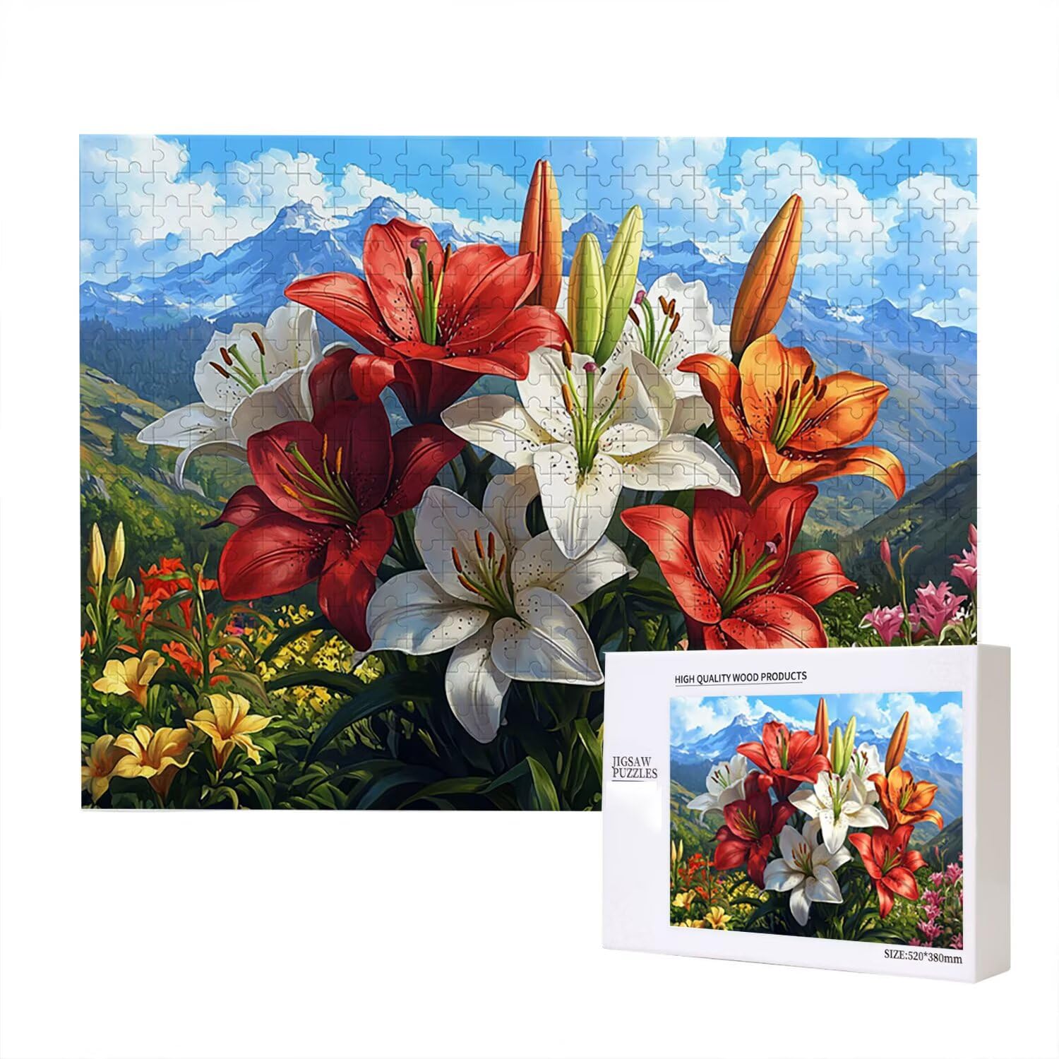 Jigsaw Puzzle, 1000 Pezzi Puzzle Classici, Fiori Di Gigli Puzzle Rilassamento Intelligence, Mpossibile Difficile Puzzle Impegnativo per Adulti Puzzle Gioco Familiare, Regalo Mazzo Di Fiori fr0-1087