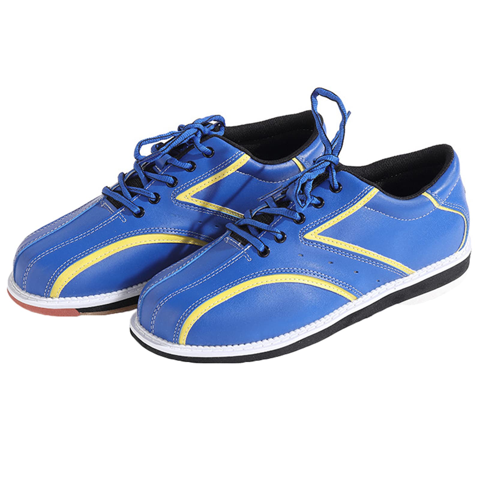 Chaussures De Bowling pour Hommes, Baskets D'entraînement De Bowling Décontractées en Cuir Souple Antidérapantes